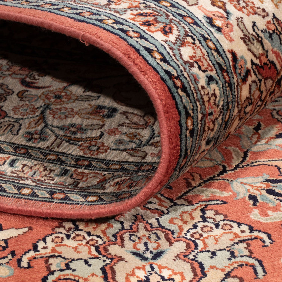 Tapis en soie - Soie du Cachemire - 268 x 184 cm - rouge clair