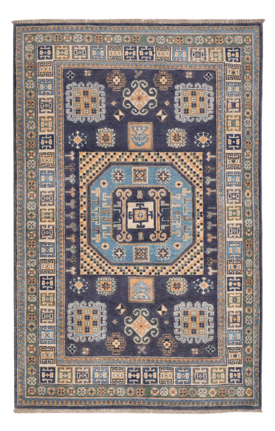 Tapis Ziegler - Kazak - 180 x 117 cm - bleu foncé