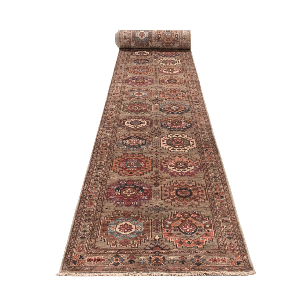 Tapis de couloir Tapis Ziegler - Ariana - 922 x 82 cm - beige foncé