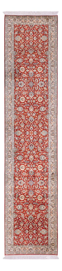 Tapis de couloir Tapis en soie - Soie du Cachemire - 363 x 79 cm - rouge