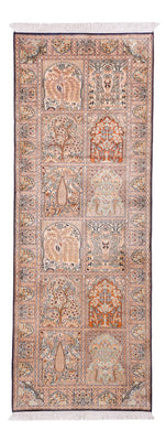 Tapis de couloir Tapis en soie - Soie du Cachemire - 236 x 80 cm - beige foncé