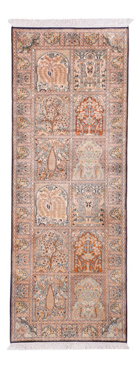 Tapis de couloir Tapis en soie - Soie du Cachemire - 236 x 80 cm - beige foncé