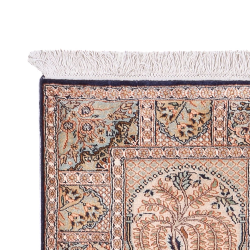 Tapis de couloir Tapis en soie - Soie du Cachemire - 236 x 80 cm - beige foncé