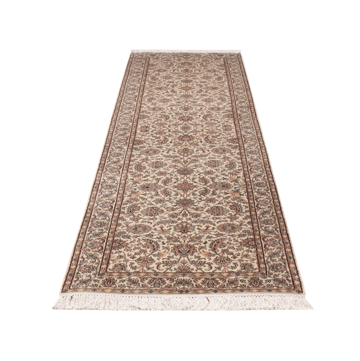 Tapis de couloir Tapis en soie - Soie du Cachemire - 307 x 77 cm - beige