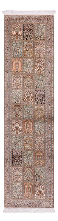 Tapis de couloir Tapis en soie - Soie du Cachemire - 304 x 79 cm - beige foncé