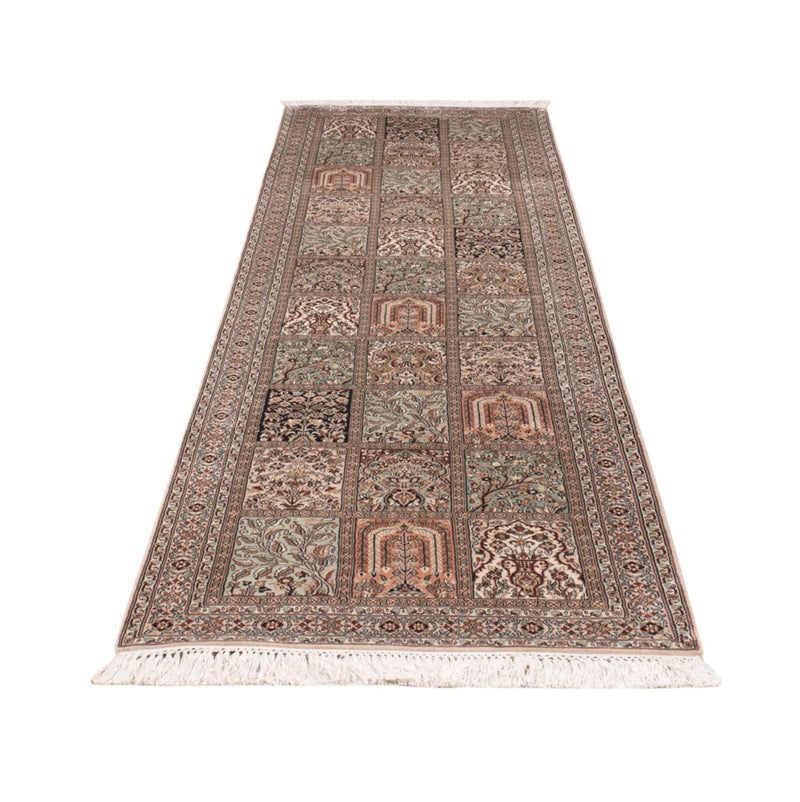 Tapis de couloir Tapis en soie - Soie du Cachemire - 304 x 79 cm - beige foncé