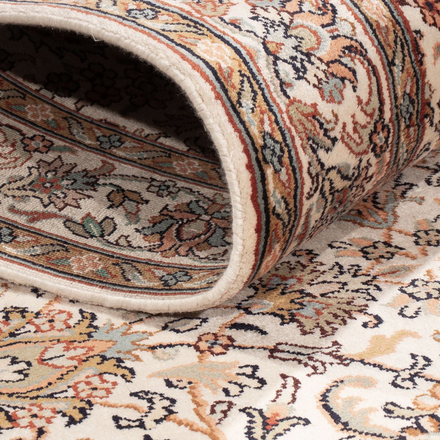 Tapis de couloir Tapis en soie - Soie du Cachemire - 308 x 80 cm - beige