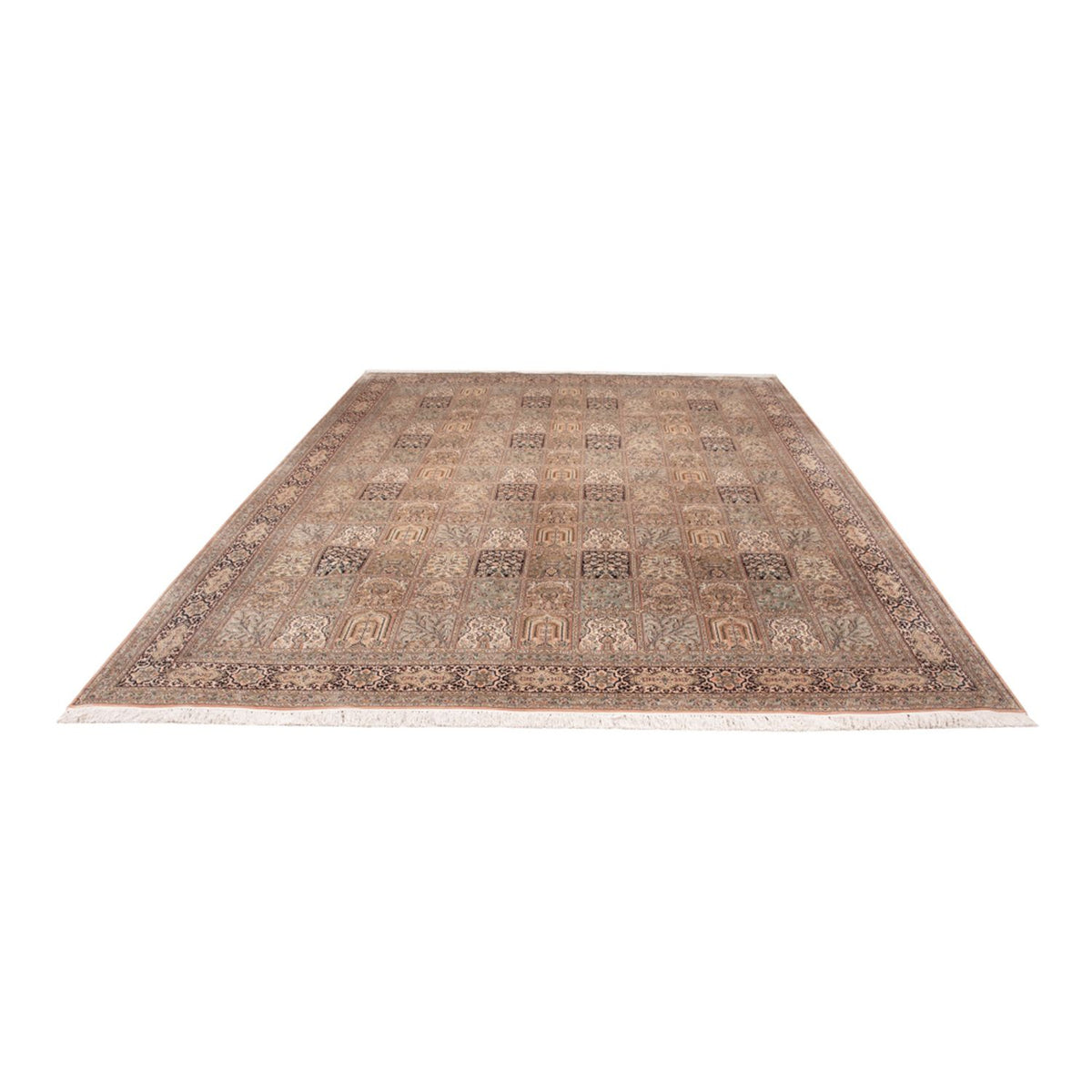 Tapis en soie - Soie du Cachemire - 378 x 273 cm - beige foncé