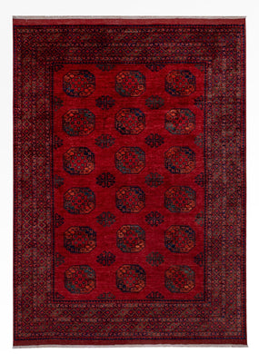 Tapis afghan - 346 x 256 cm - rouge