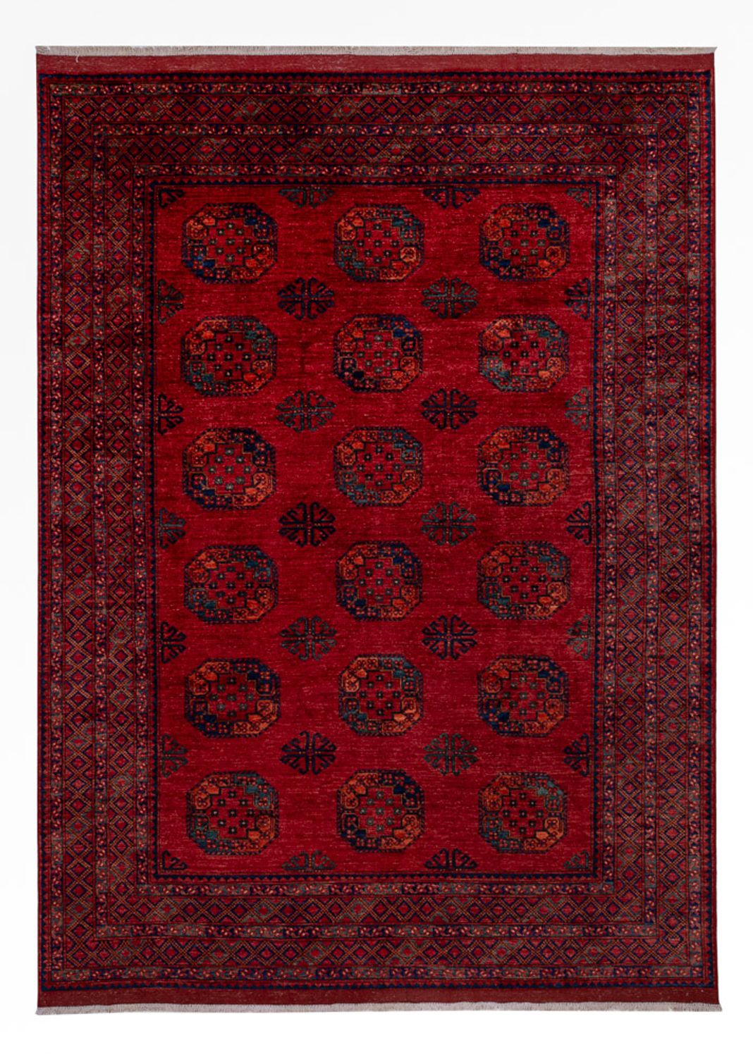 Tapis afghan - 346 x 256 cm - rouge