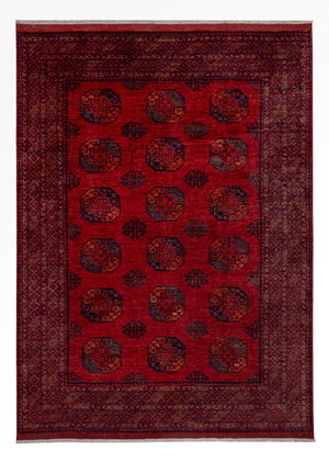 Tapis afghan - 346 x 256 cm - rouge
