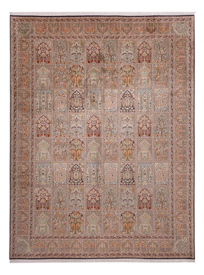 Tapis en soie - Soie du Cachemire - 362 x 274 cm - beige foncé