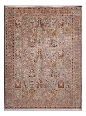 Tapis en soie - Soie du Cachemire - 362 x 274 cm - beige foncé