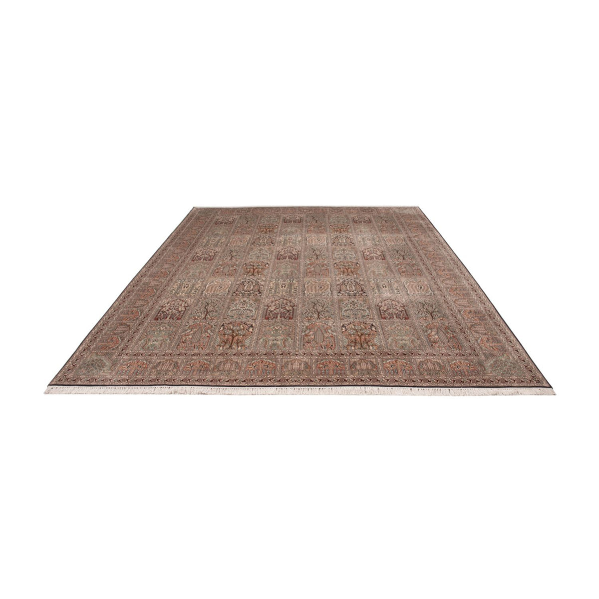 Tapis en soie - Soie du Cachemire - 362 x 274 cm - beige foncé