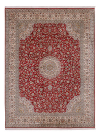 Tapis en soie - Soie du Cachemire - 327 x 244 cm - rouge