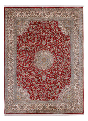 Tapis en soie - Soie du Cachemire - 327 x 244 cm - rouge