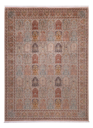 Tapis en soie - Soie du Cachemire - 372 x 277 cm - beige foncé
