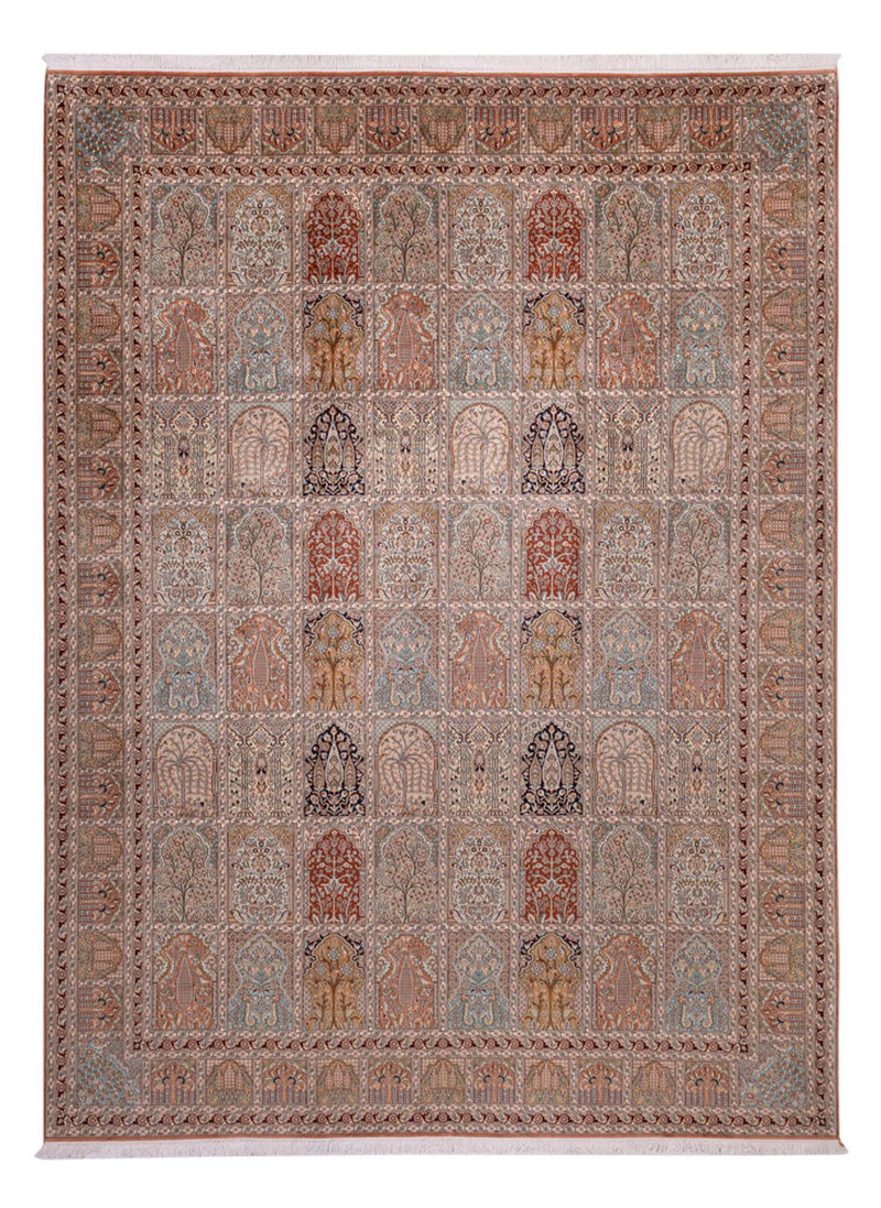 Tapis en soie - Soie du Cachemire - 372 x 277 cm - beige foncé