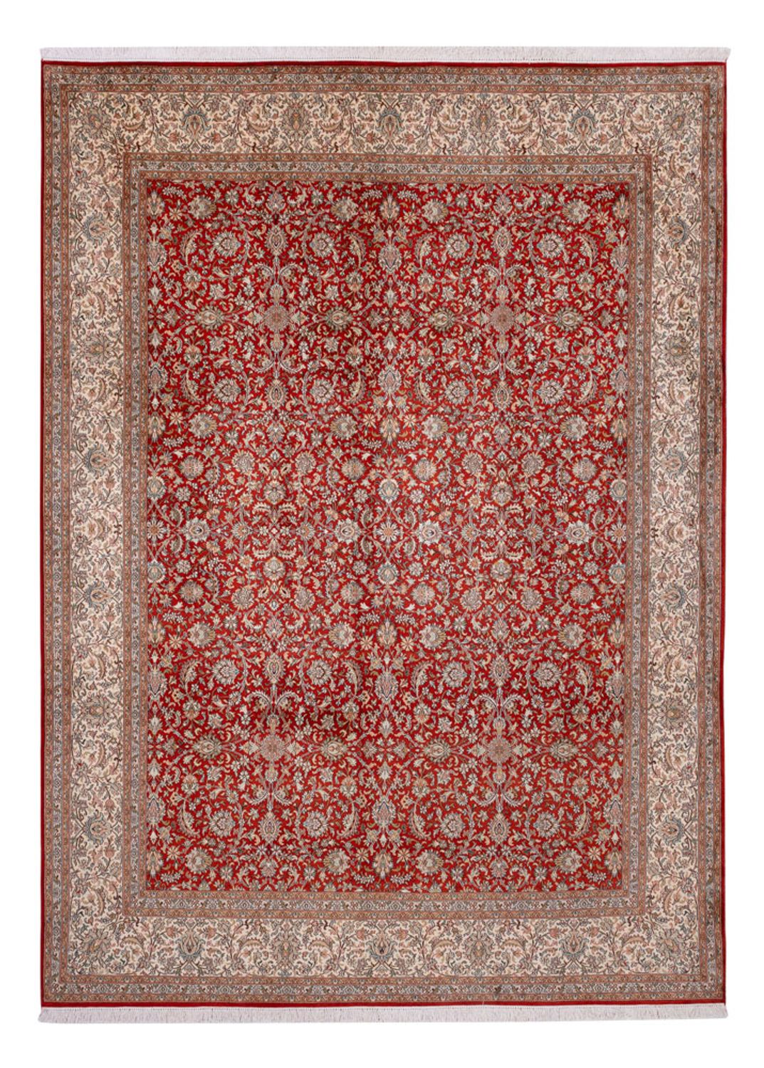 Tapis en soie - Soie du Cachemire - 340 x 250 cm - rouge