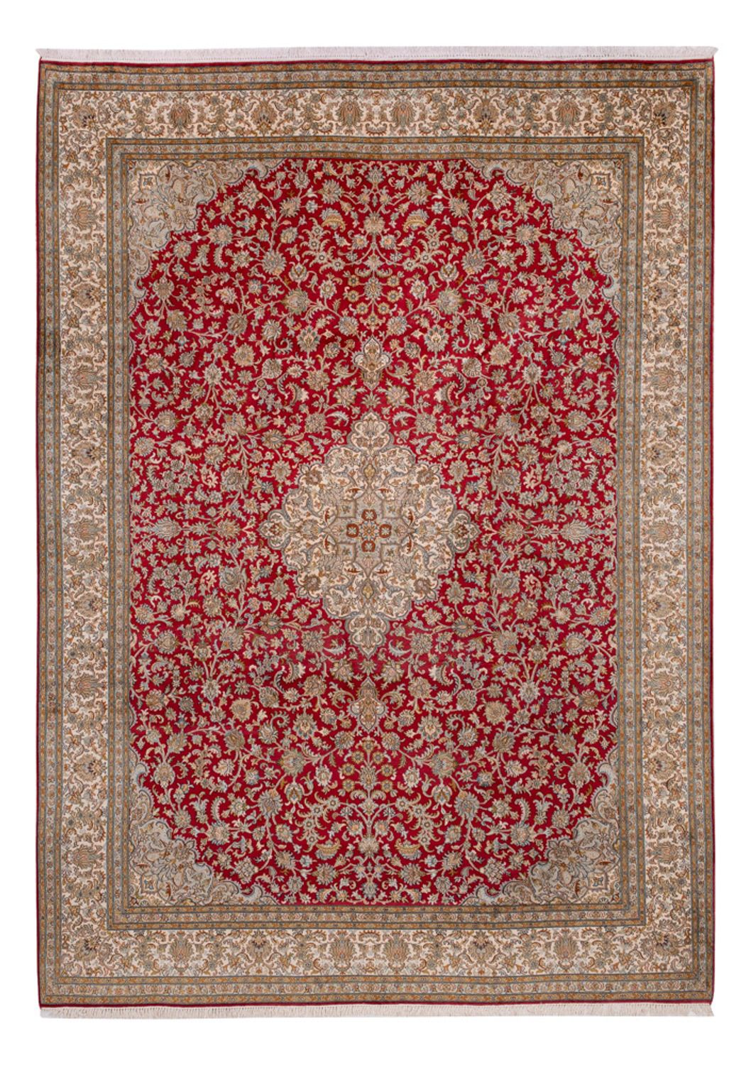 Tapis en soie - Soie du Cachemire - 339 x 244 cm - rouge