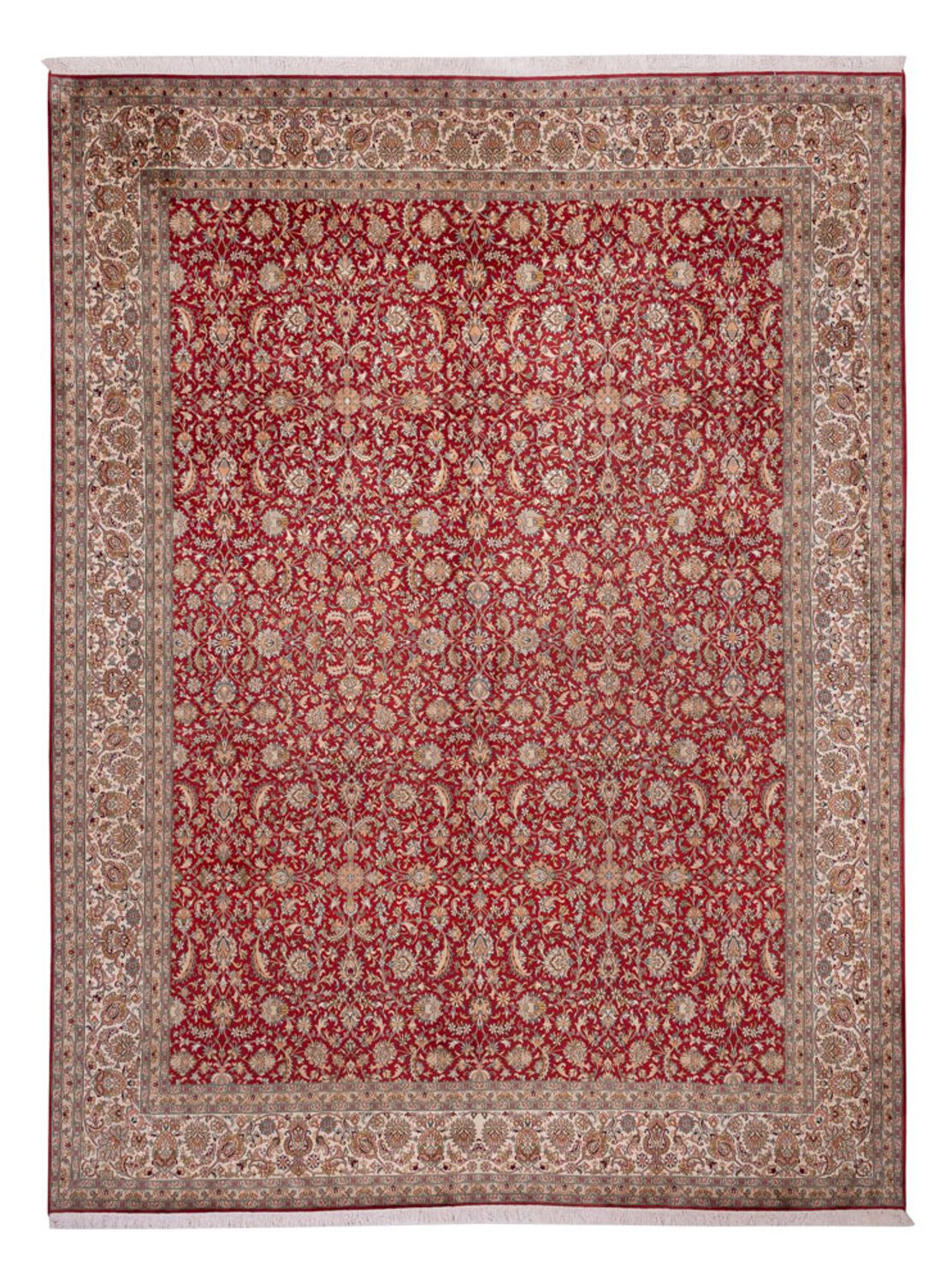 Tapis en soie - Soie du Cachemire - 369 x 279 cm - rouge