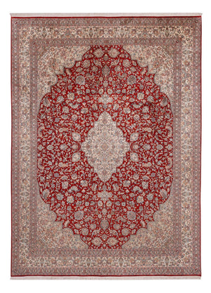 Tapis en soie - Soie du Cachemire - 332 x 245 cm - rouge