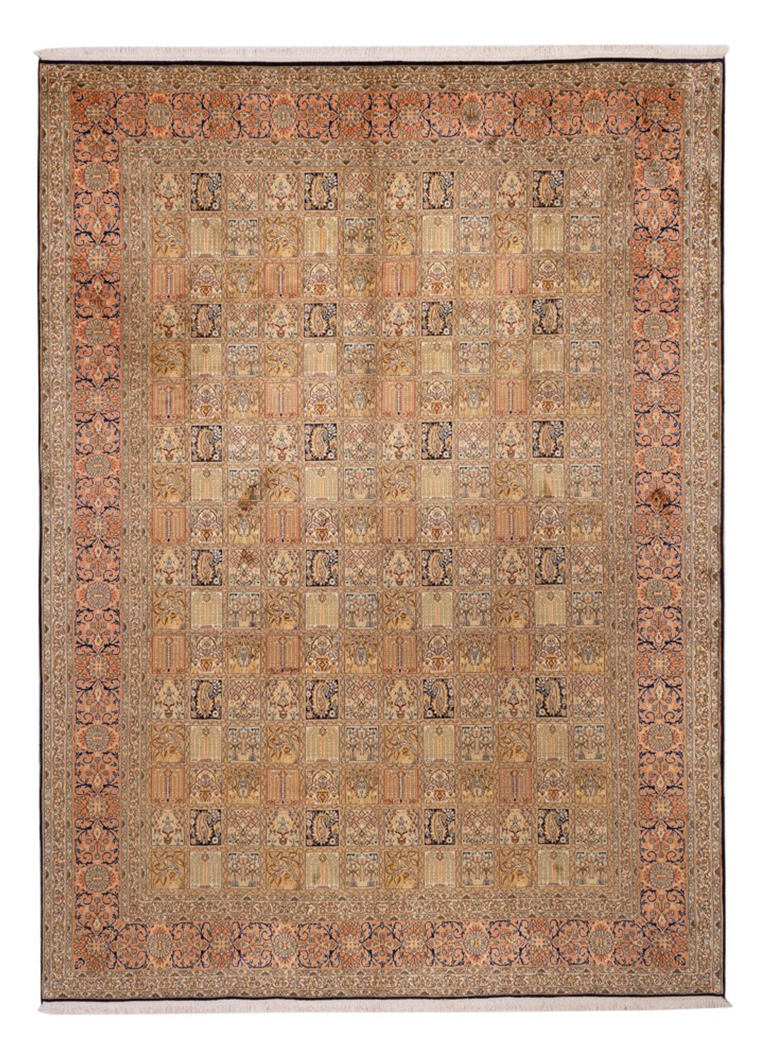 Tapis en soie - Soie du Cachemire - 339 x 246 cm - beige foncé