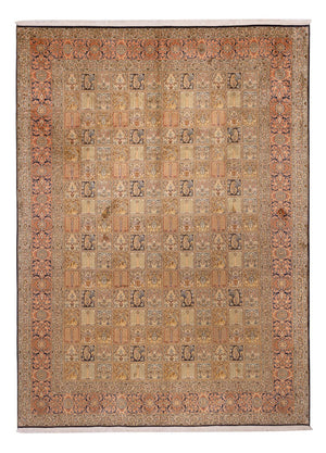 Tapis en soie - Soie du Cachemire - 339 x 246 cm - beige foncé