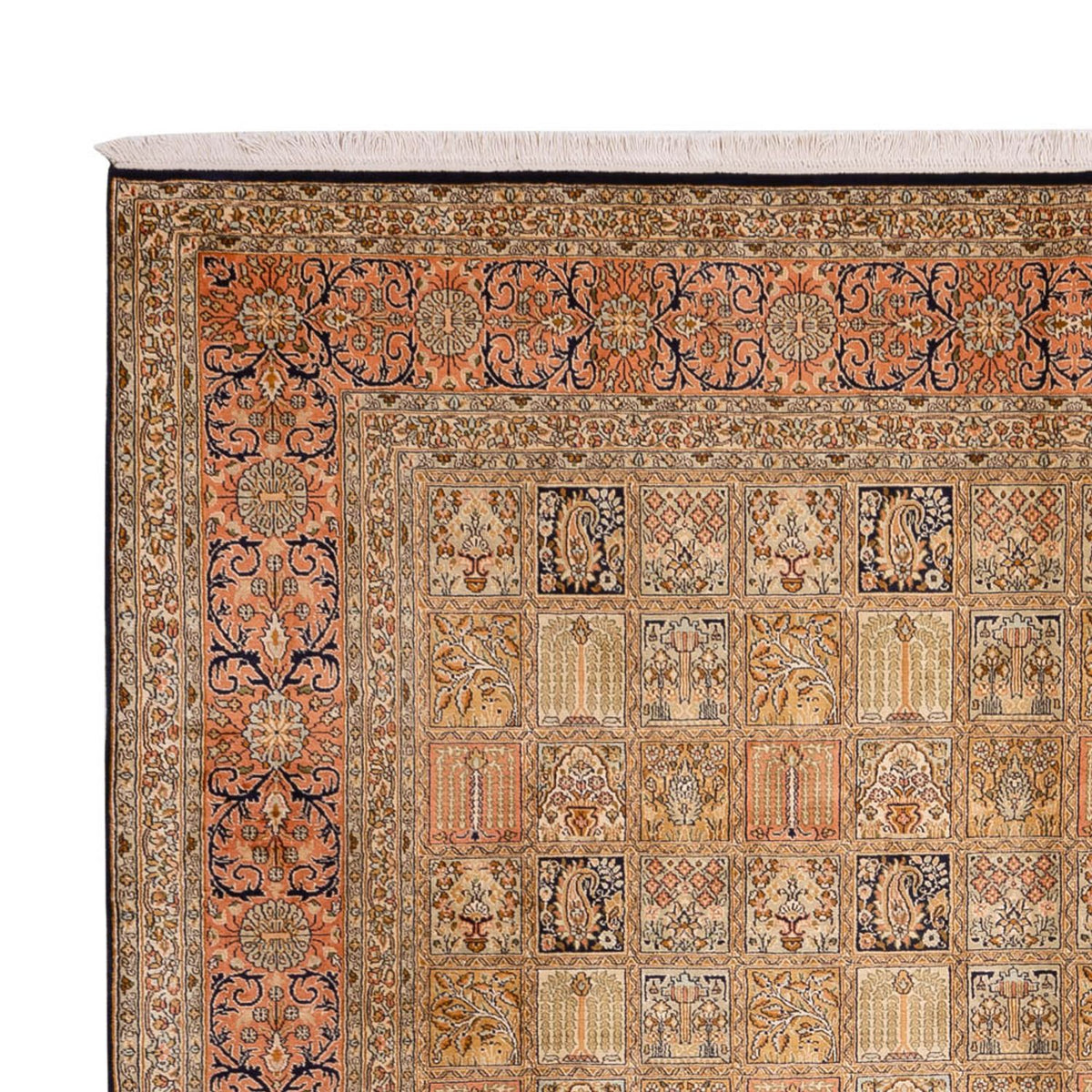 Tapis en soie - Soie du Cachemire - 339 x 246 cm - beige foncé