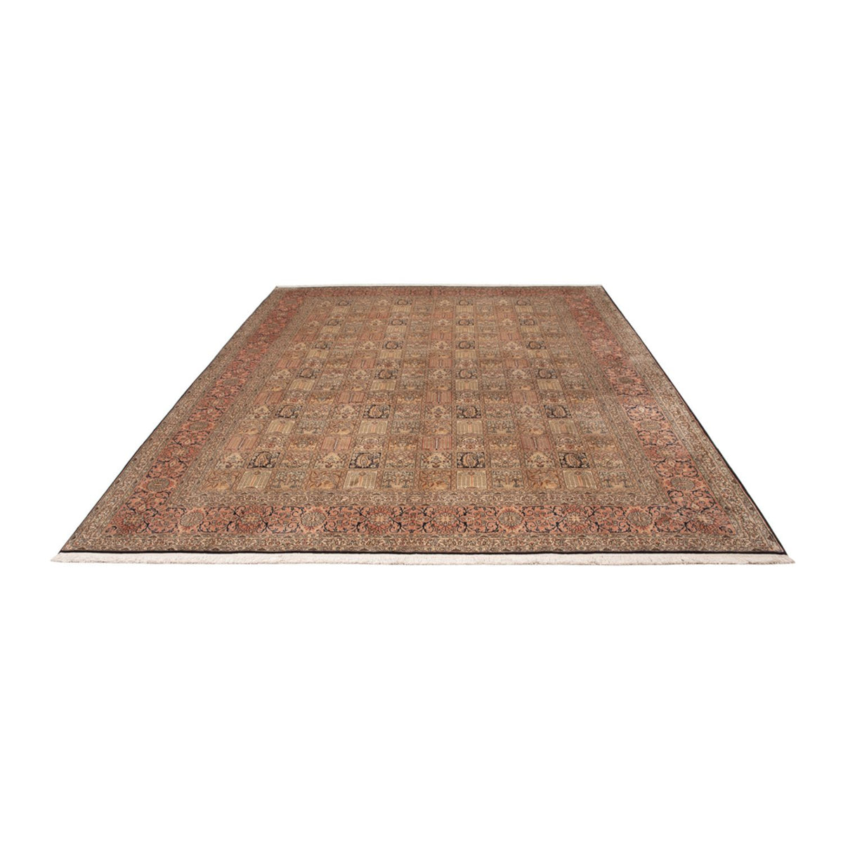 Tapis en soie - Soie du Cachemire - 339 x 246 cm - beige foncé