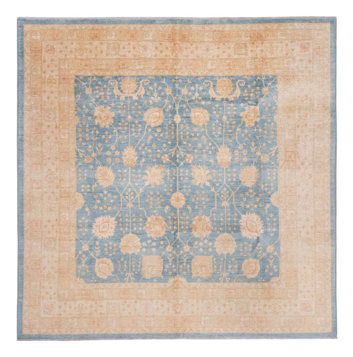Tapis Ziegler carré  - 297 x 298 cm - bleu clair