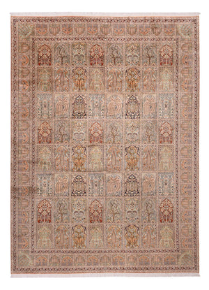 Tapis en soie - Soie du Cachemire - 403 x 298 cm - beige foncé