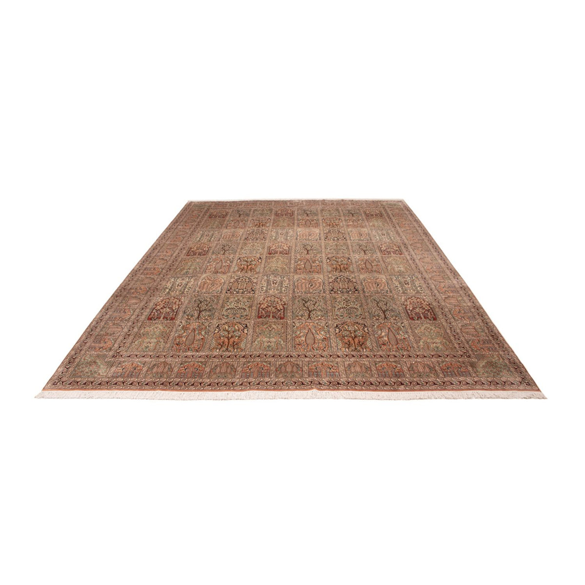 Tapis en soie - Soie du Cachemire - 403 x 298 cm - beige foncé