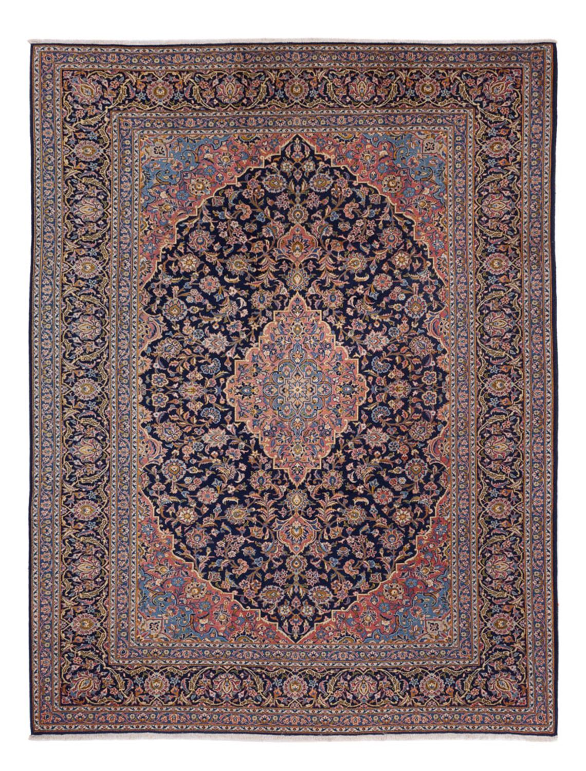 Tapis persan - Keshan - 355 x 264 cm - beige foncé