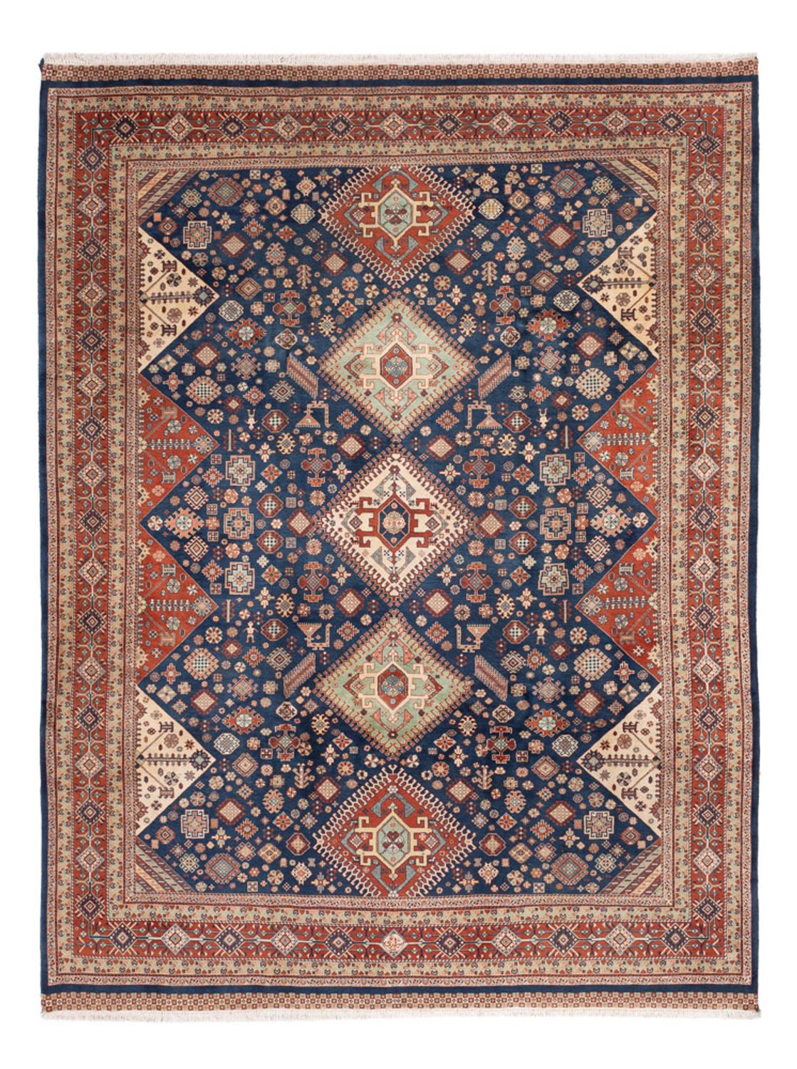 Tapis persan - Nomadic - 318 x 238 cm - bleu foncé