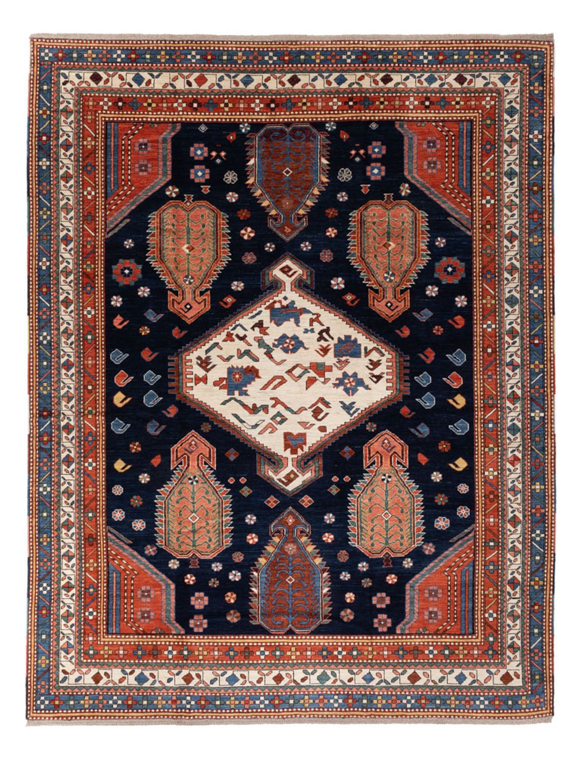 Tapis Ziegler - Kazak - 328 x 247 cm - bleu foncé