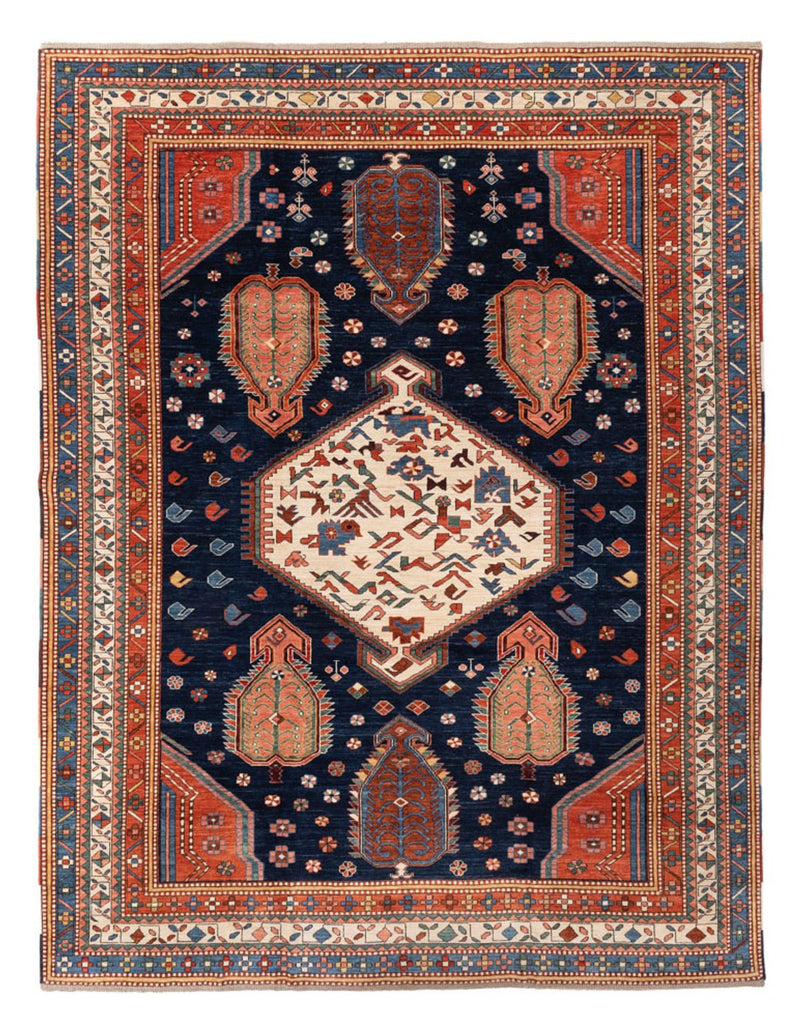 Tapis Ziegler - Kazak - 367 x 270 cm - bleu foncé