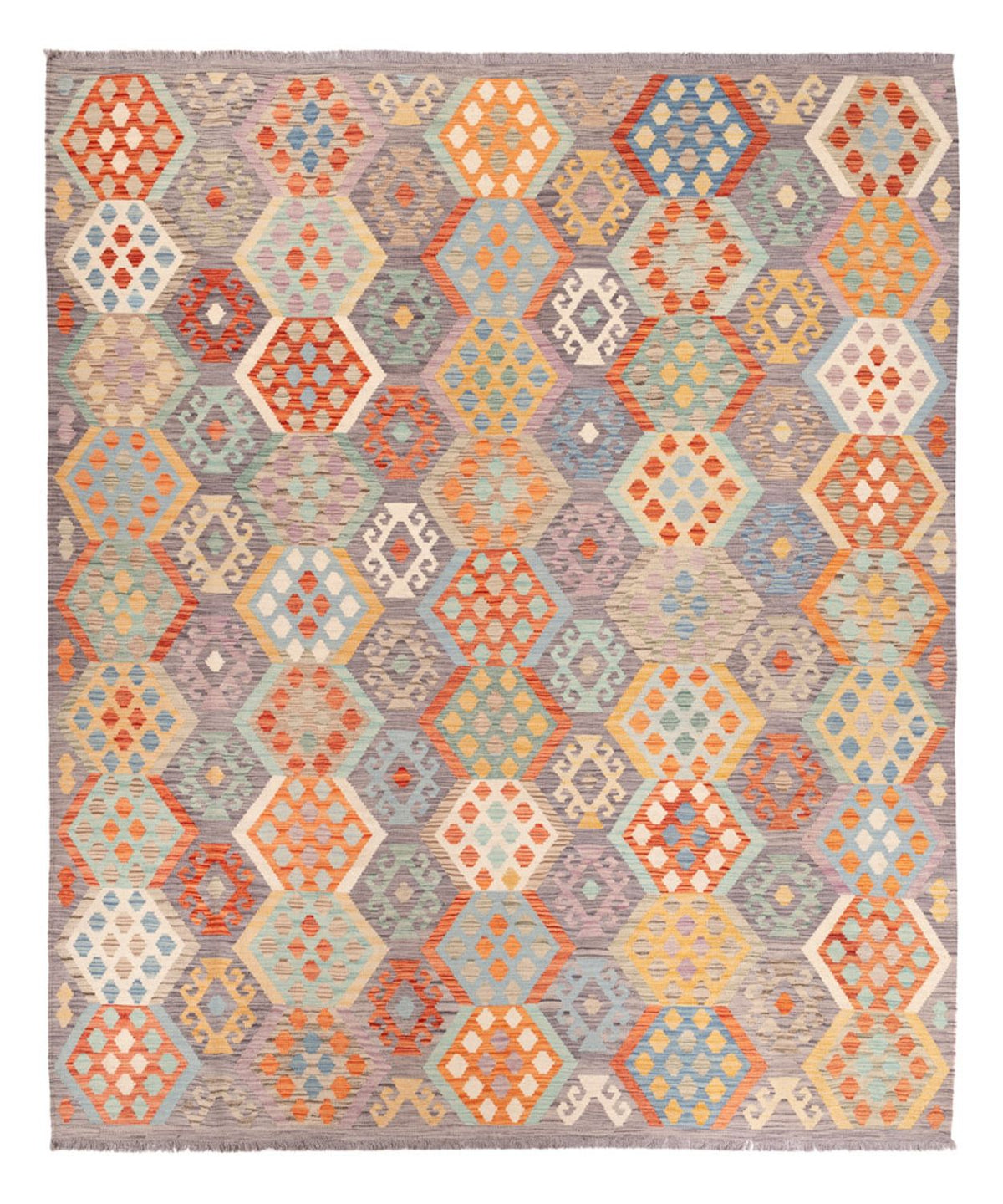 Tapis Kelim - Splash - 294 x 252 cm - multicolore