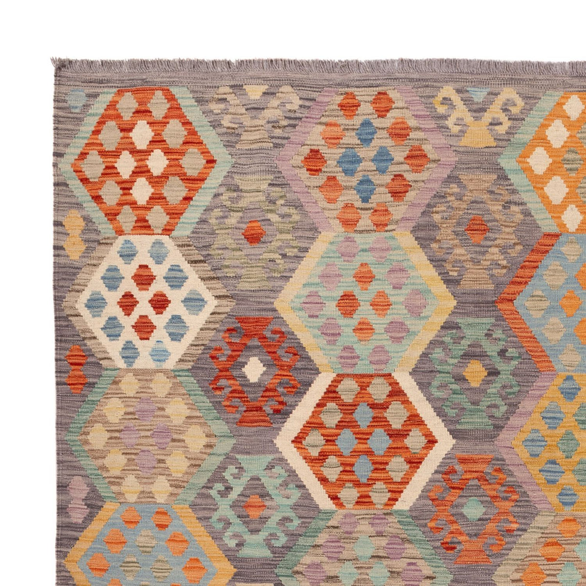 Tapis Kelim - Splash - 294 x 252 cm - multicolore