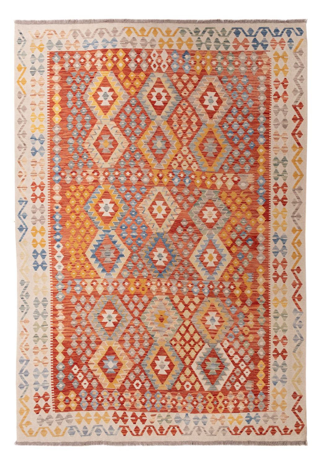 Tapis Kelim - Splash - 292 x 207 cm - multicolore