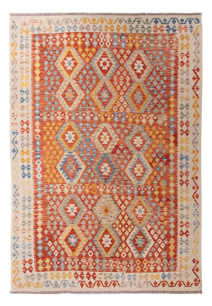 Tapis Kelim - Splash - 292 x 207 cm - multicolore