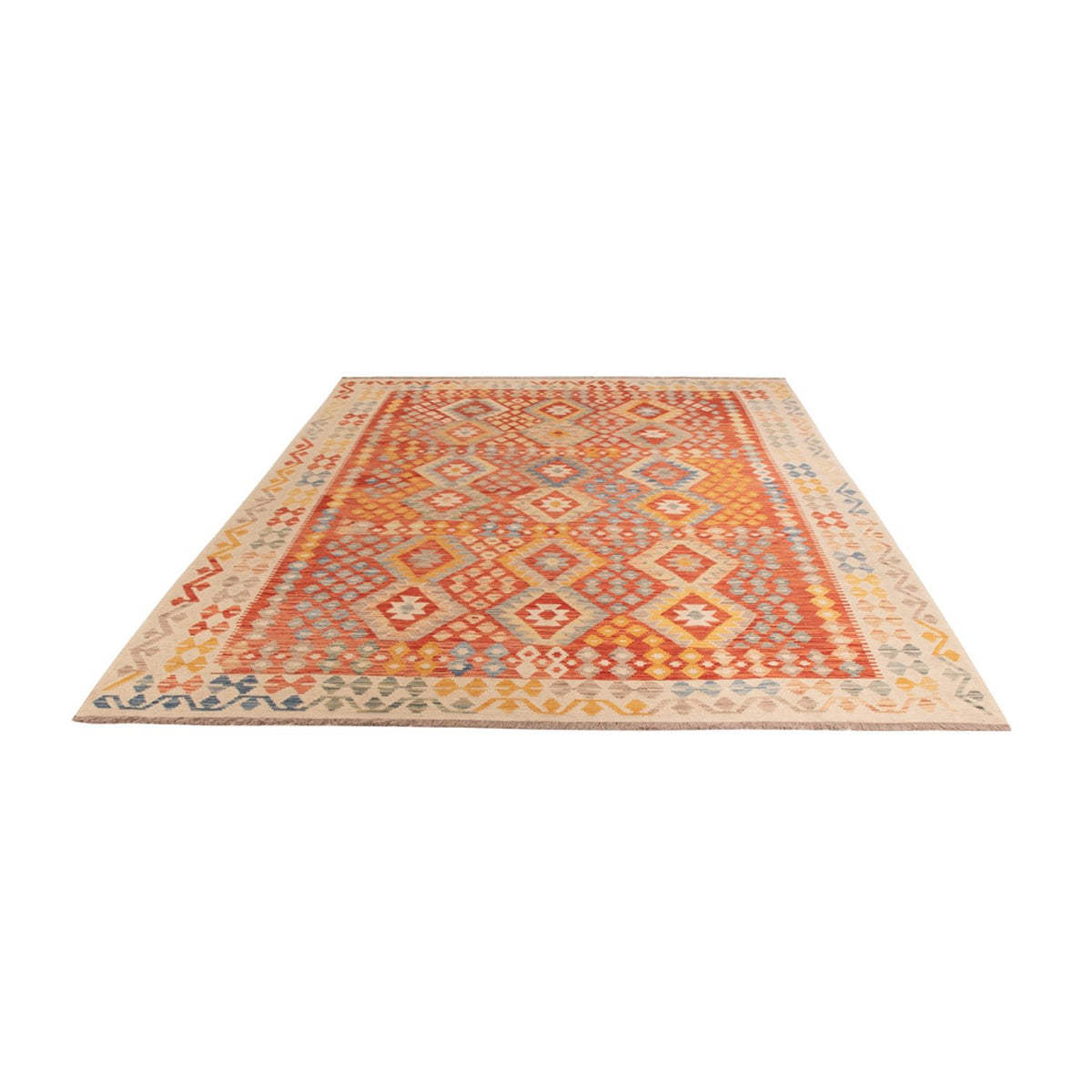 Tapis Kelim - Splash - 292 x 207 cm - multicolore