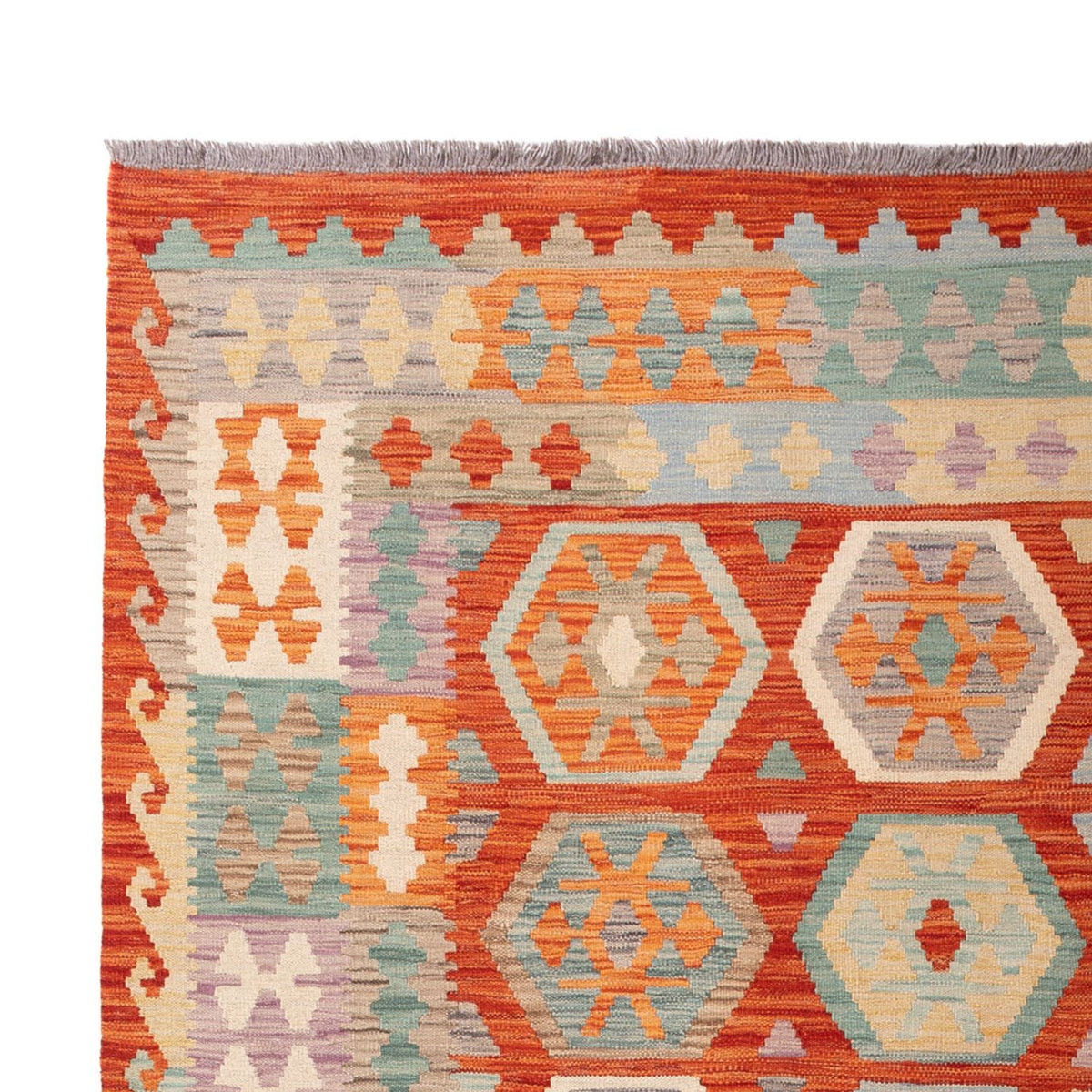 Tapis Kelim - Splash - 298 x 206 cm - multicolore