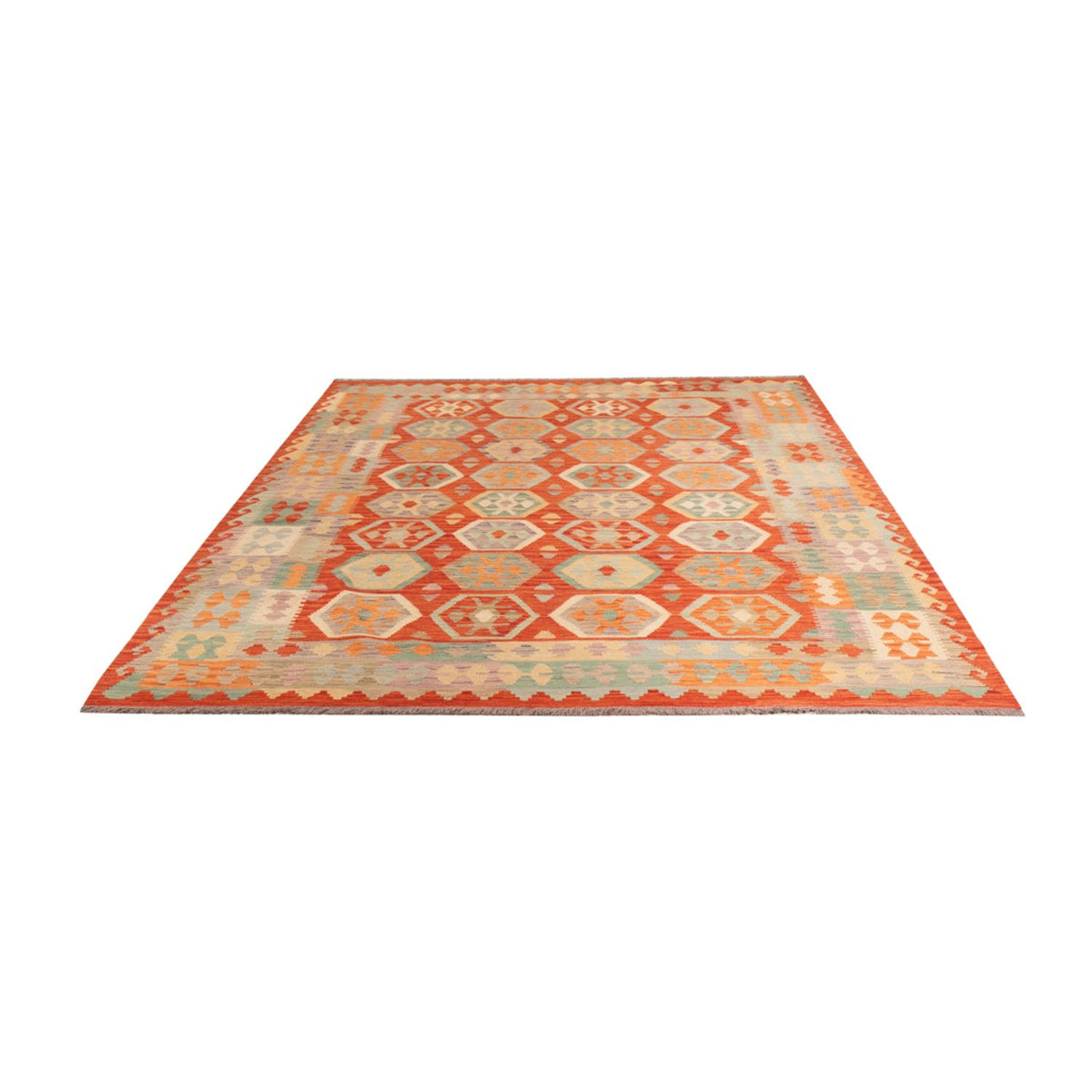 Tapis Kelim - Splash - 298 x 206 cm - multicolore