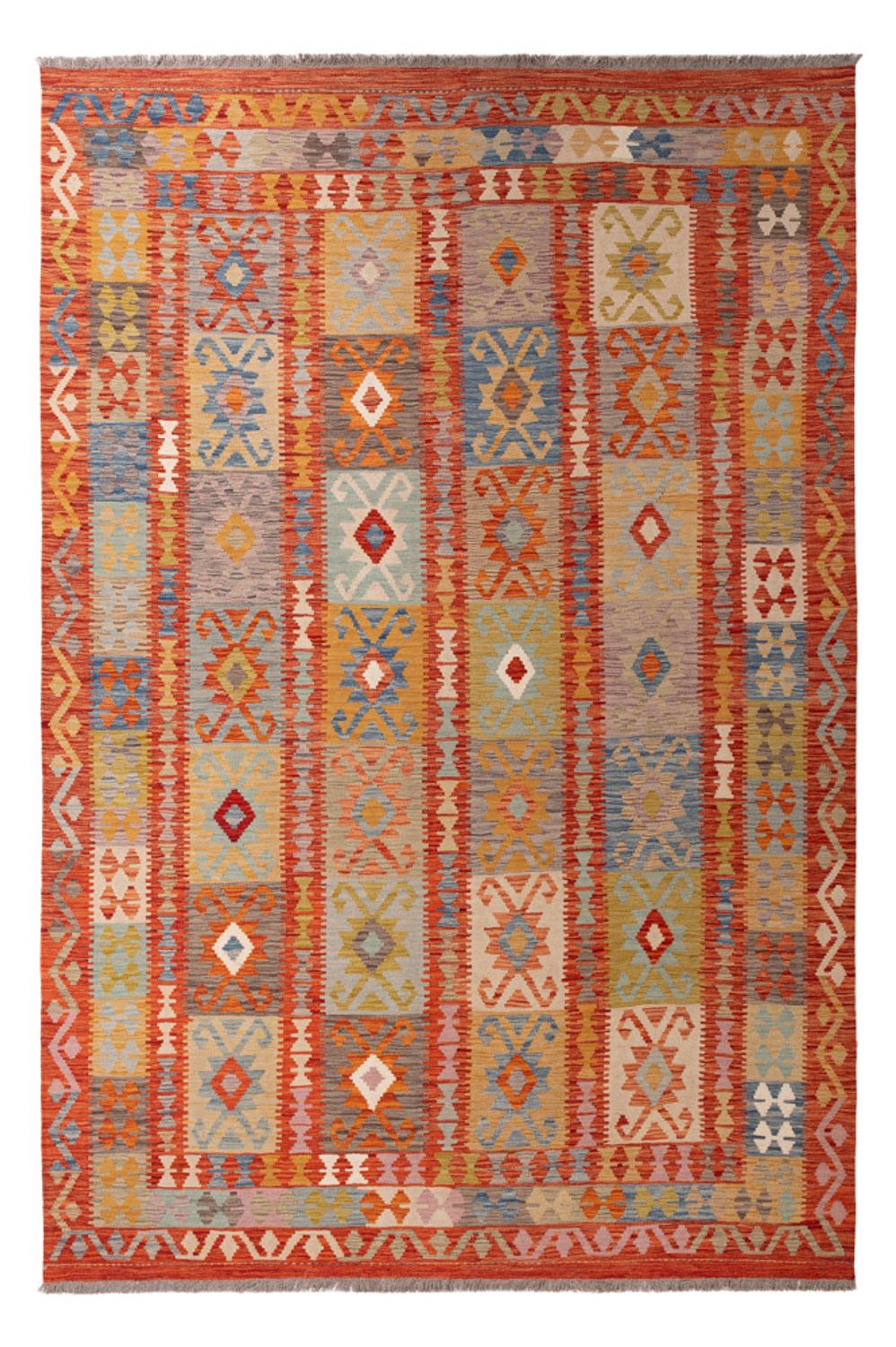 Tapis Kelim - Splash - 298 x 197 cm - multicolore
