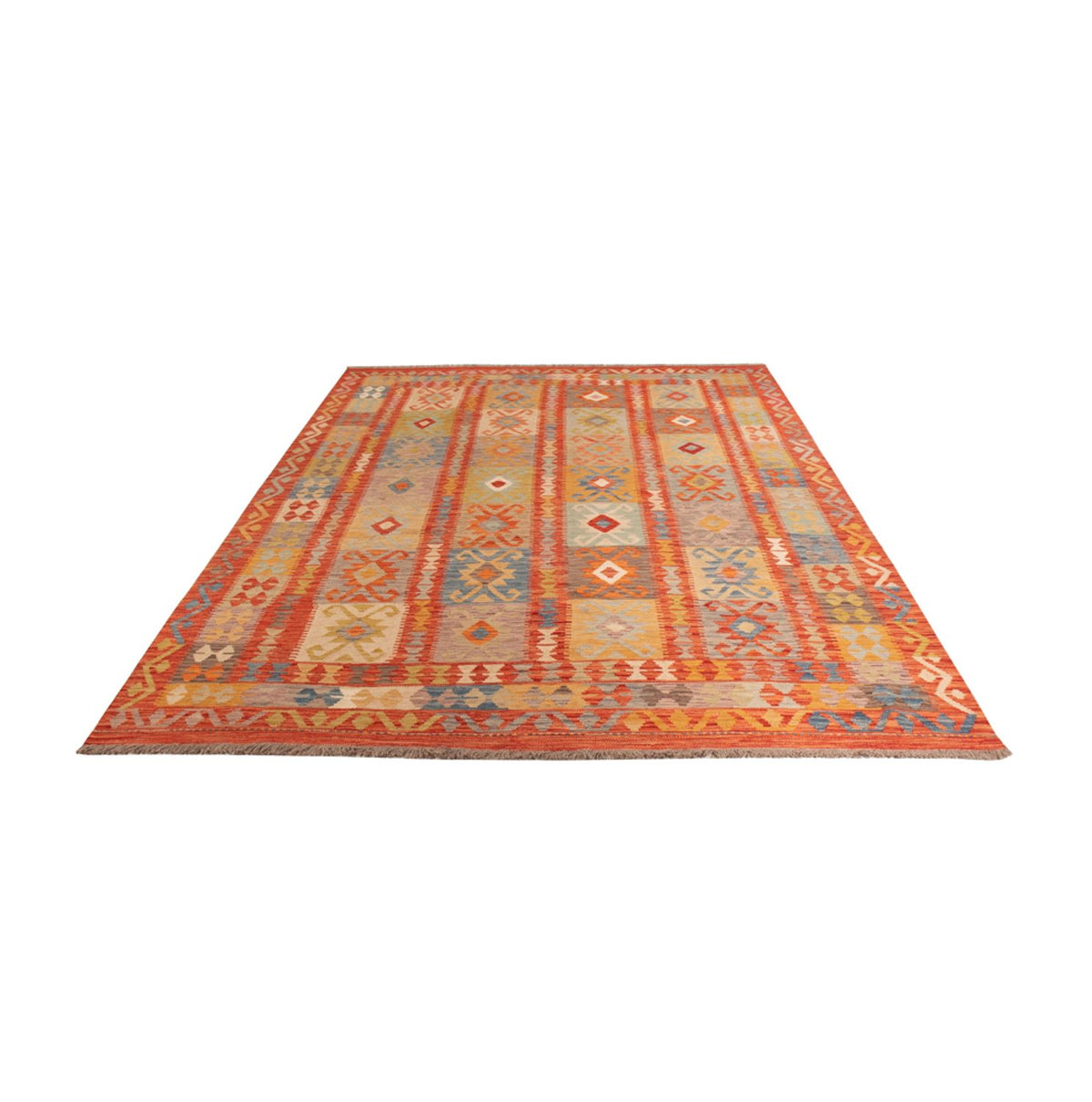 Tapis Kelim - Splash - 298 x 197 cm - multicolore