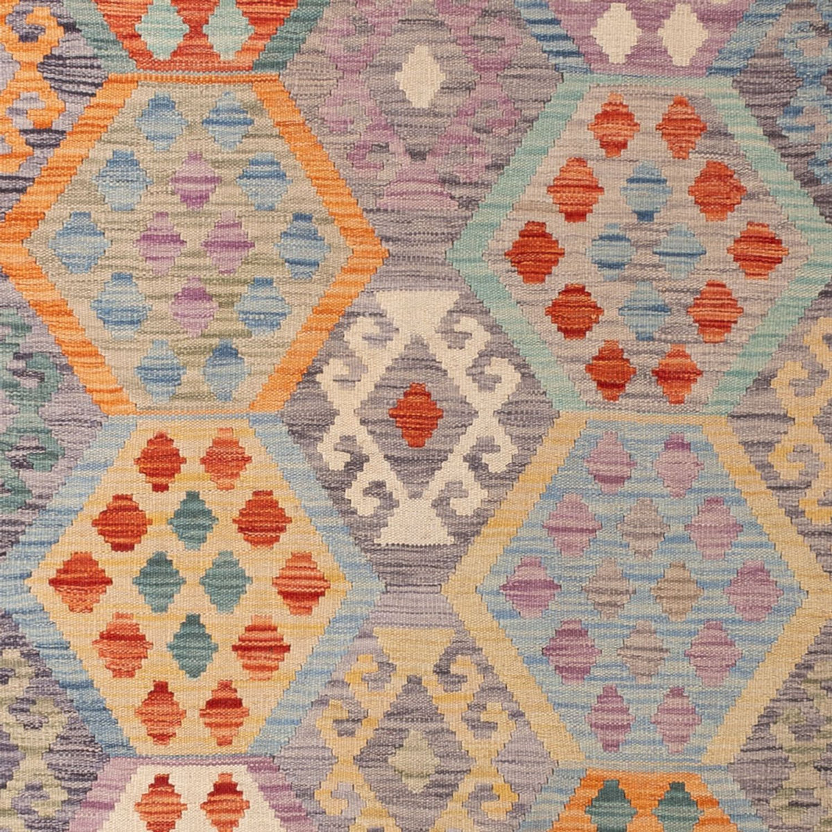 Tapis Kelim - Splash - 293 x 193 cm - multicolore