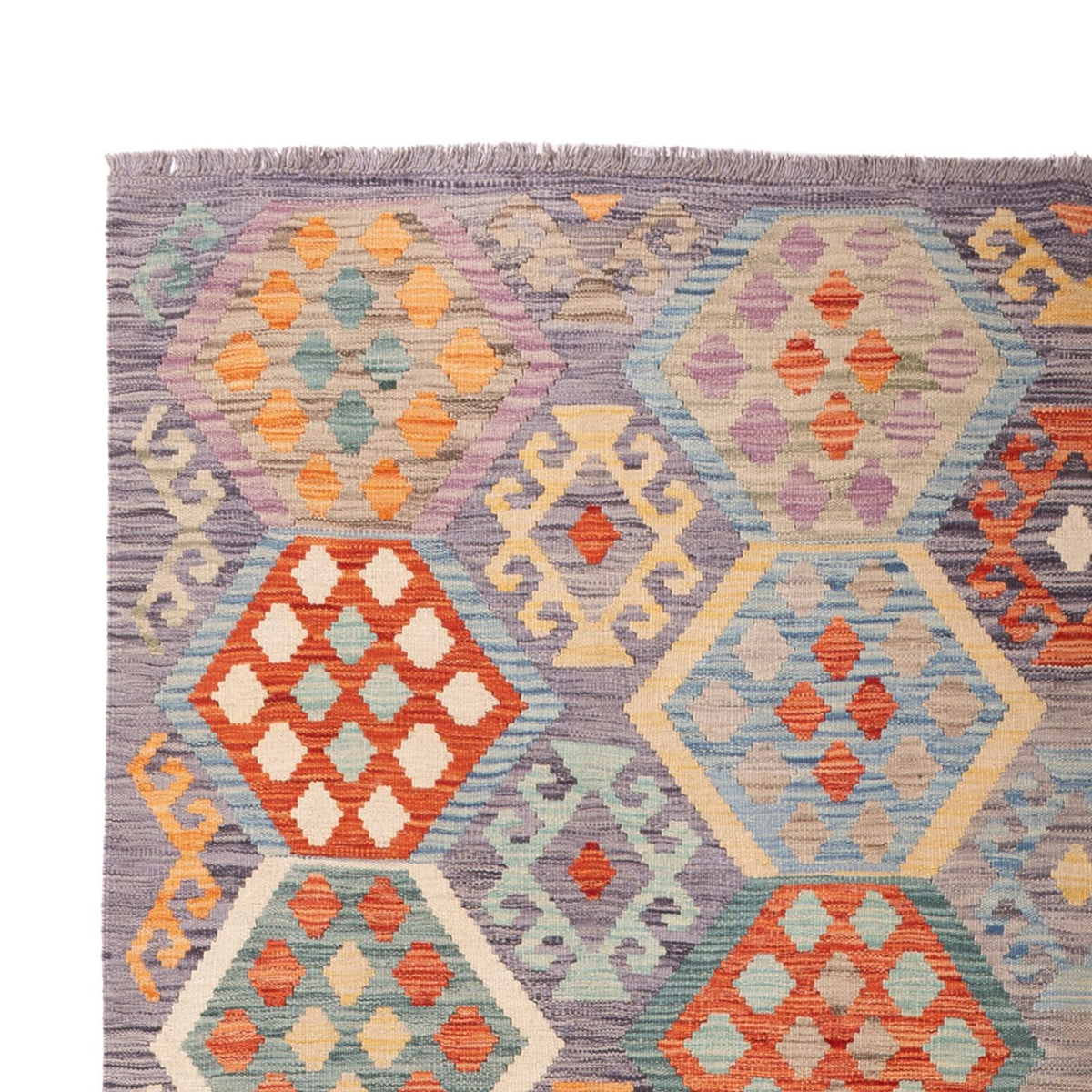 Tapis Kelim - Splash - 293 x 193 cm - multicolore