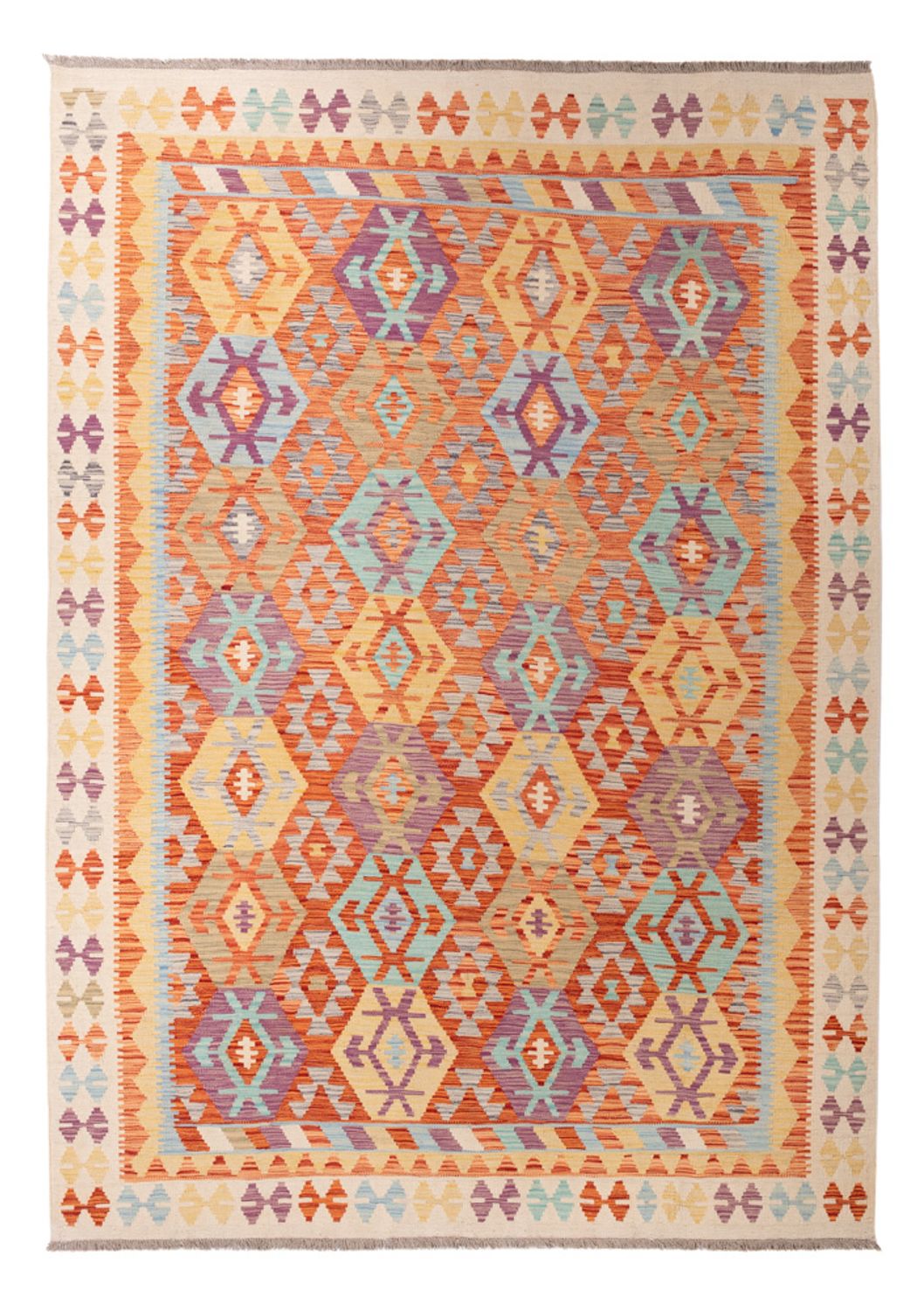 Tapis Kelim - Splash - 288 x 206 cm - multicolore