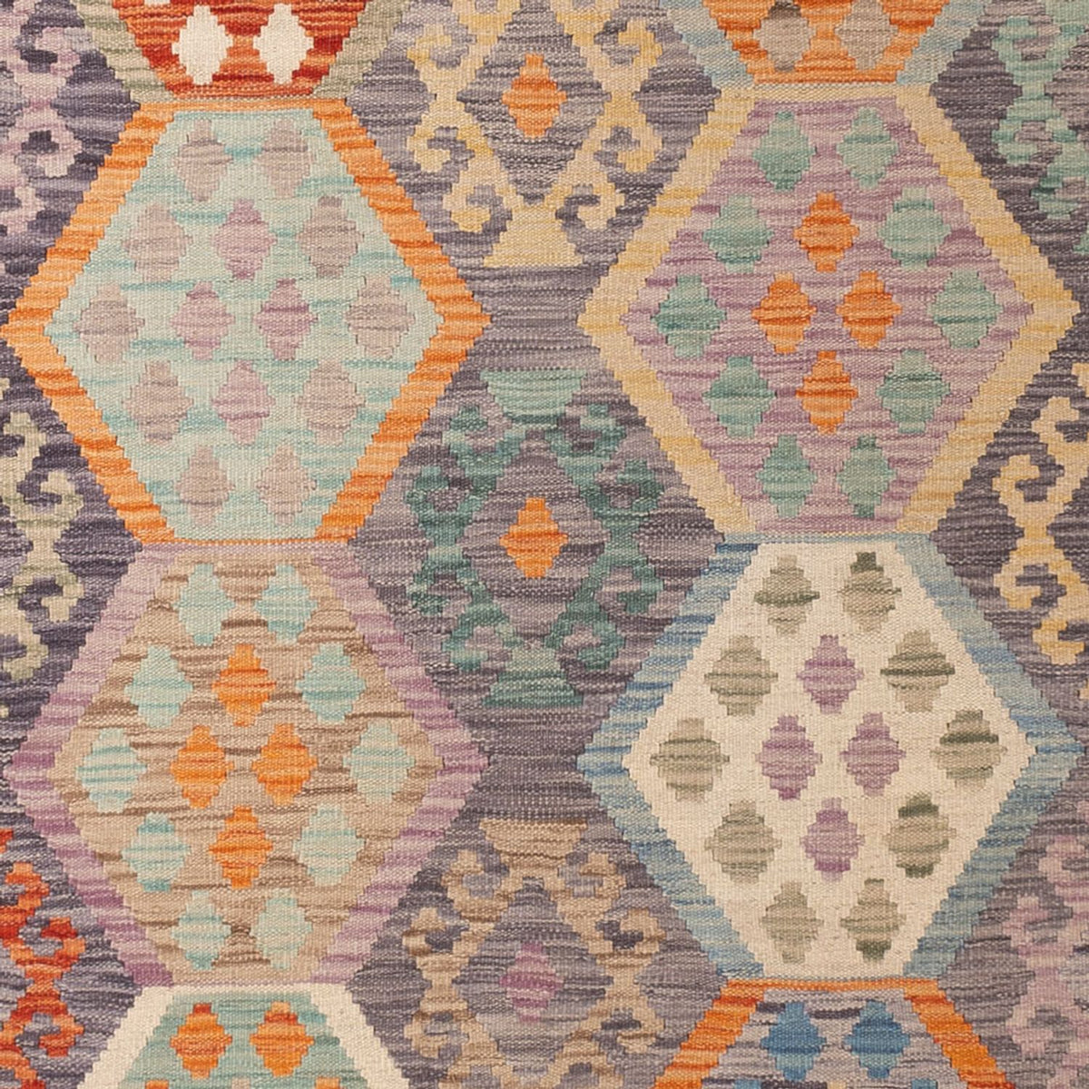 Tapis Kelim - Splash - 297 x 204 cm - multicolore